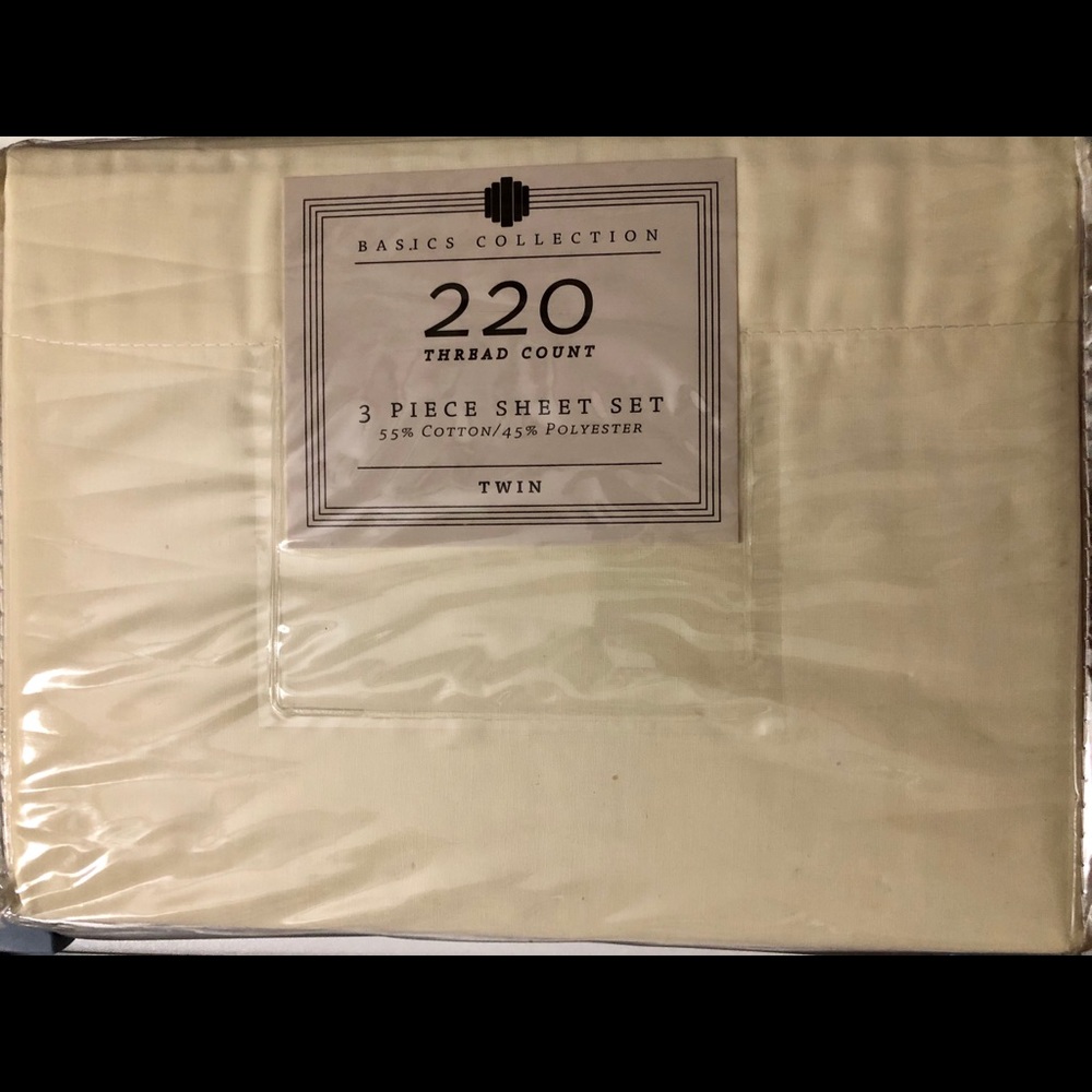 BASIC COLLECTION 3 PIECE TWIN SHEET SET 220 THREAD